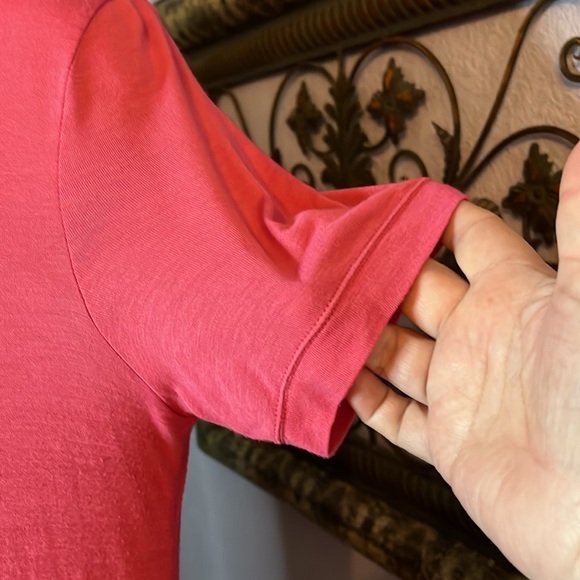 Armani Collection | Short Sleeve Cashmere Blend Coral Tee Sz 10 - Picture 4 of 10